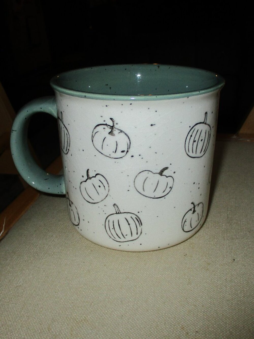 Meritage Pumpkin Stoneware Mug Green Speckled 20oz  #2